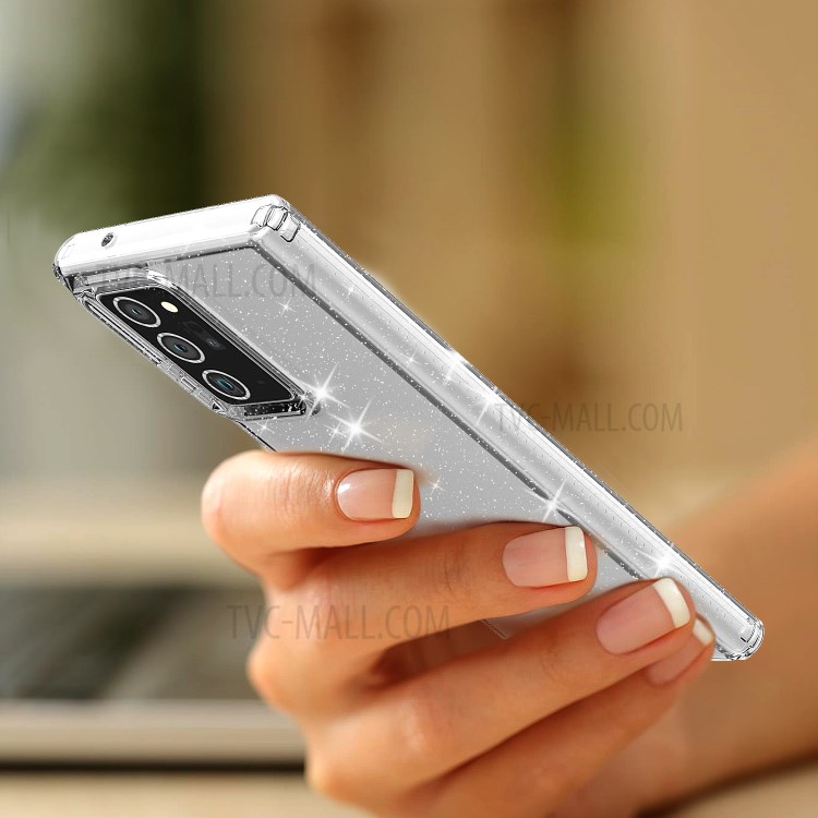 Thicken Protection Flash Powder TPU Case for Samsung Galaxy Note20 Ultra/Note20 Ultra 5G - Transparent-5