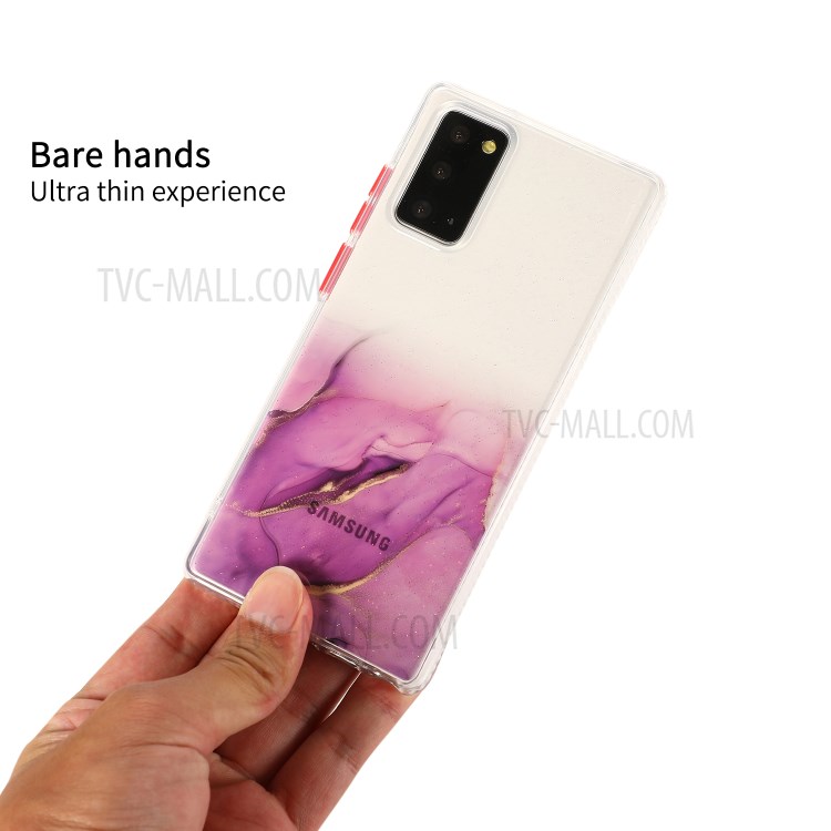 Marble Pattern TPU + Acrylic Combo Case for Samsung Galaxy Note 20/Note 20 5G - Purple-15