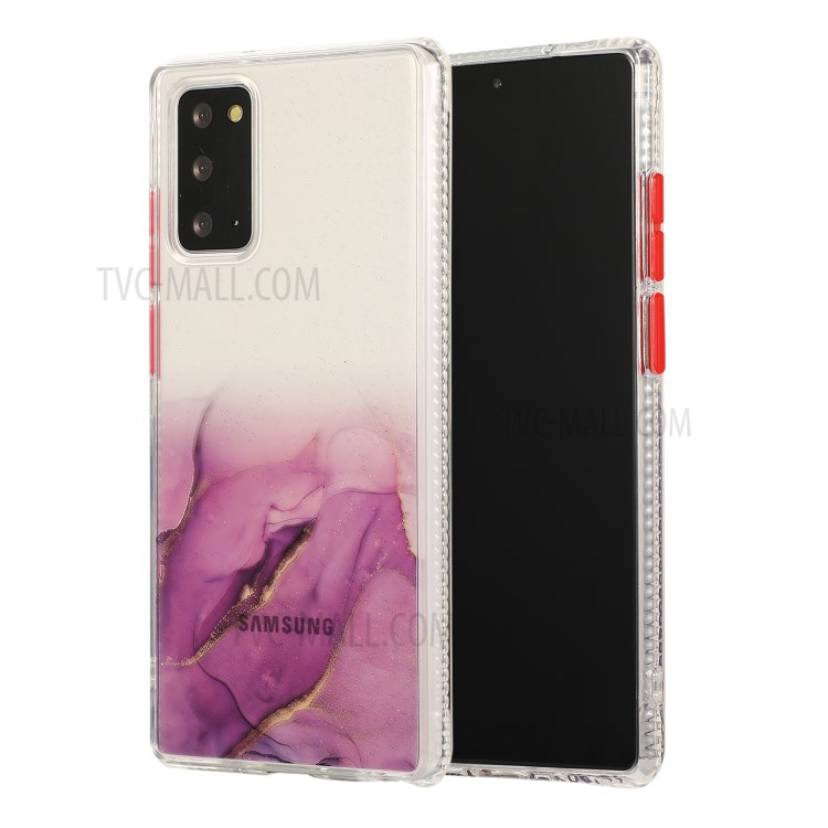 Marble Pattern TPU + Acrylic Combo Case for Samsung Galaxy Note 20/Note 20 5G - Purple-3