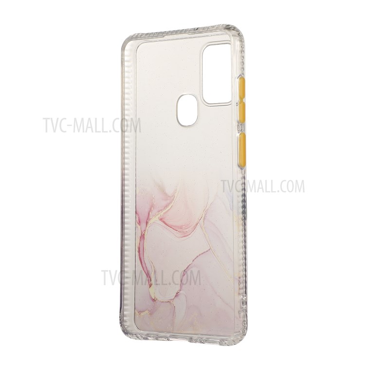 Marble Pattern TPU + Acrylic Combo Case for Samsung Galaxy A21s - Pink-2