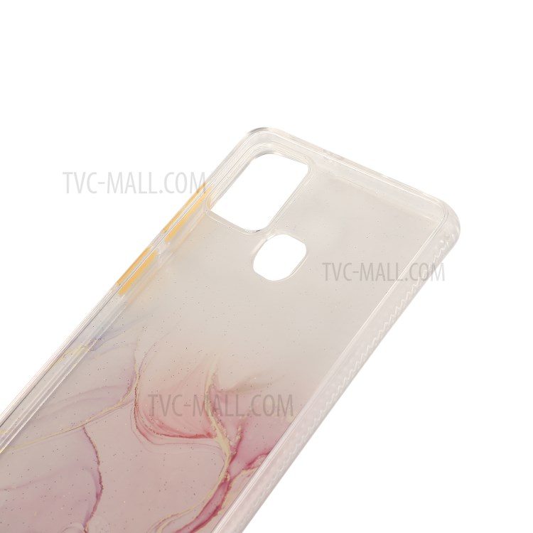 Marble Pattern TPU + Acrylic Combo Case for Samsung Galaxy A21s - Pink-6