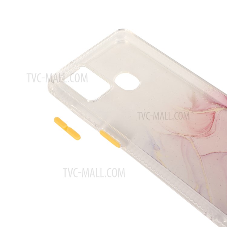 Marble Pattern TPU + Acrylic Combo Case for Samsung Galaxy A21s - Pink-7