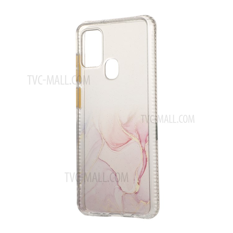 Marble Pattern TPU + Acrylic Combo Case for Samsung Galaxy A21s - Pink-9