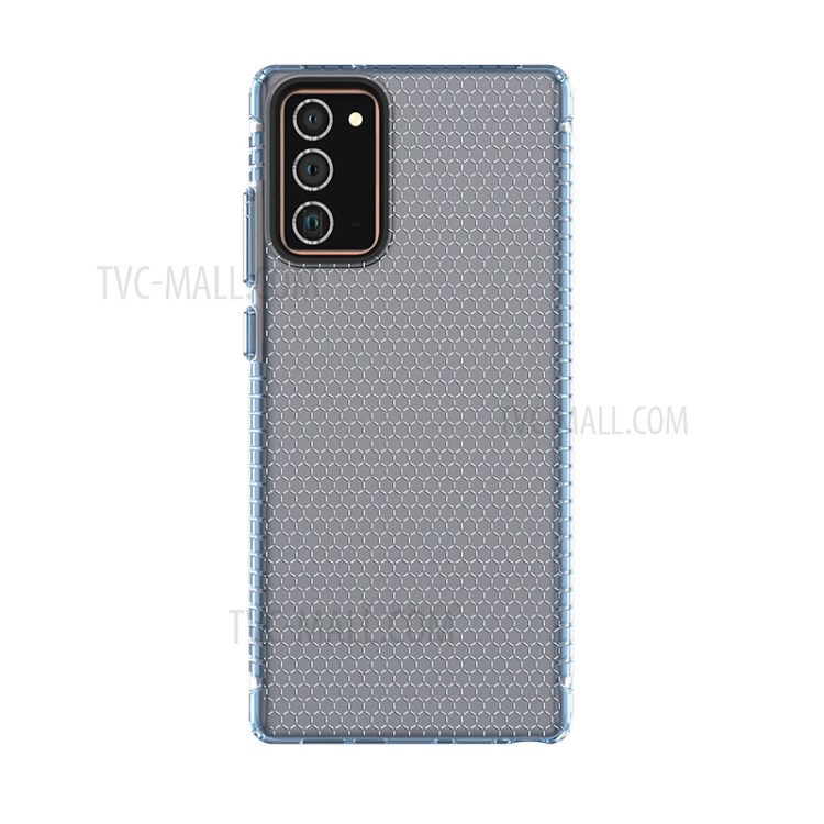 Honeycomb Transparent TPU Cover for Samsung Galaxy Note 20/Note 20 5G - Blue-1