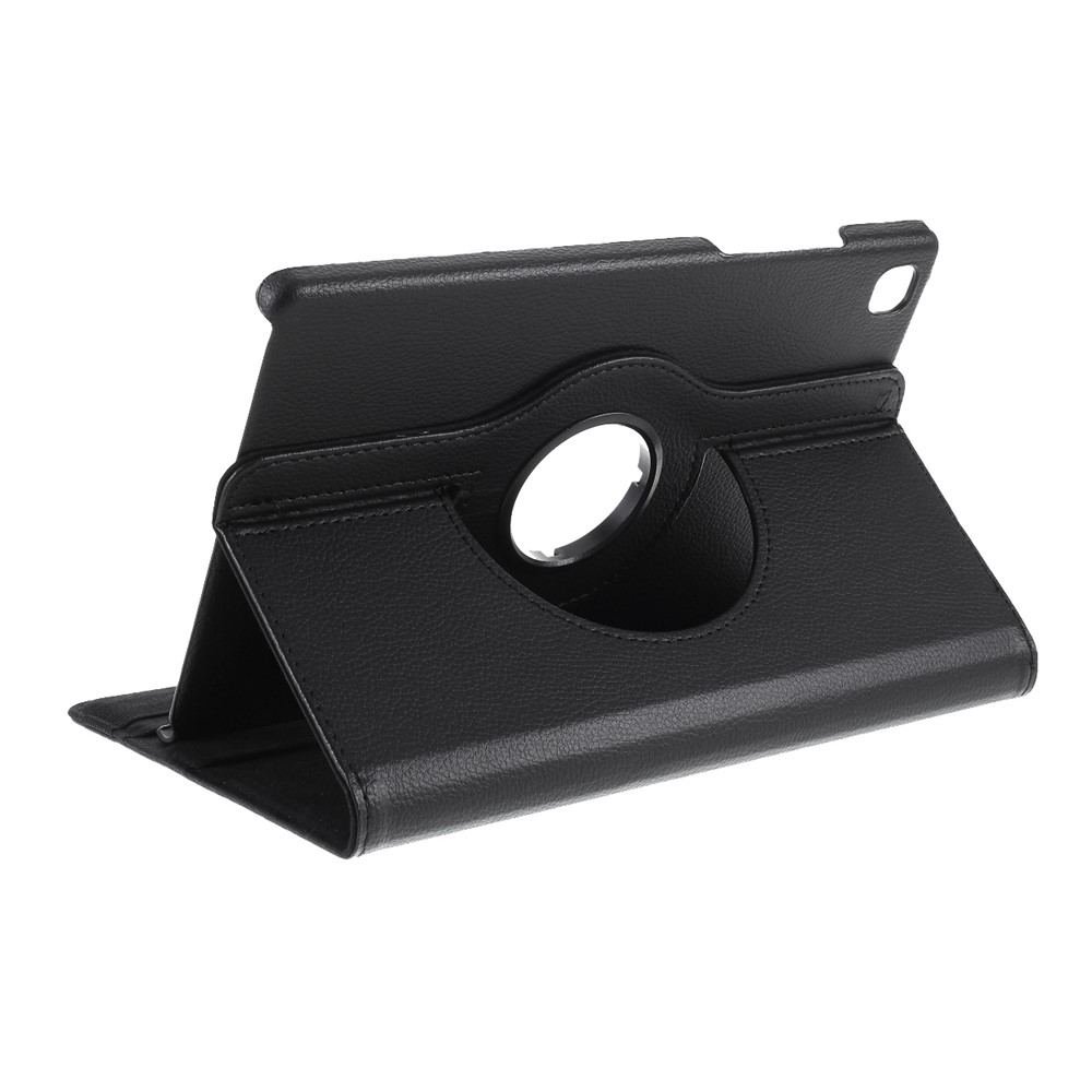 Litchi Skin Leather Case Mit 360 Grad Rotierender Ständer Für Samsung Galaxy Tab A7 10.4 (2020) - Schwarz-4