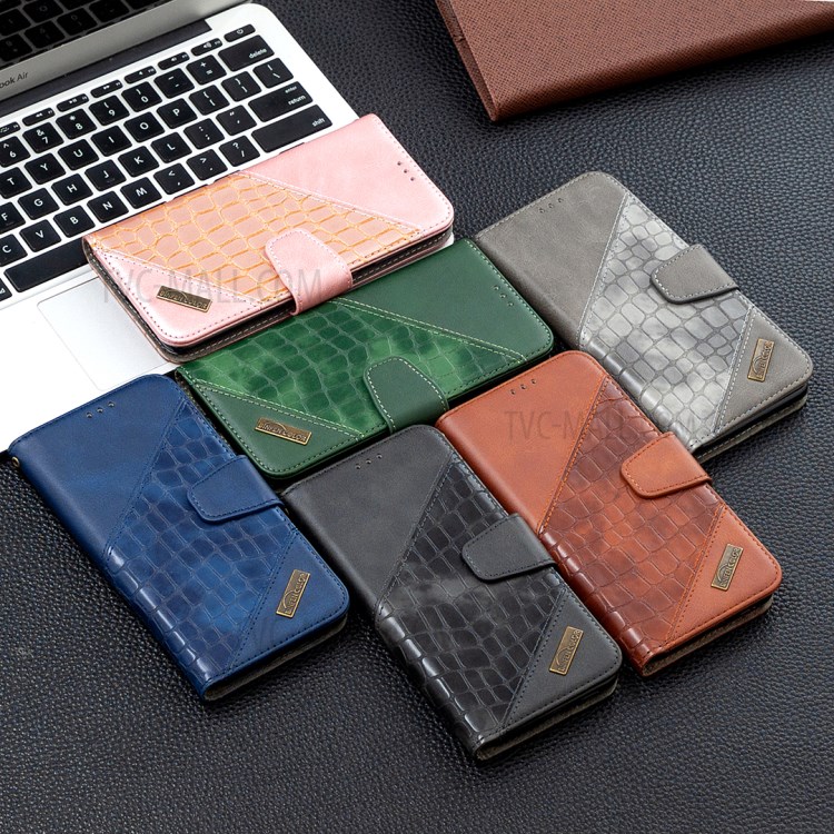 Crocodile Skin Assorted Color Leather Wallet Phone Cover for Samsung Galaxy S20 Plus - Black-10