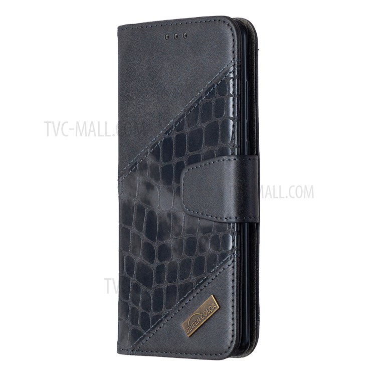 Crocodile Skin Assorted Color Leather Wallet Phone Cover for Samsung Galaxy S20 Plus - Black-2