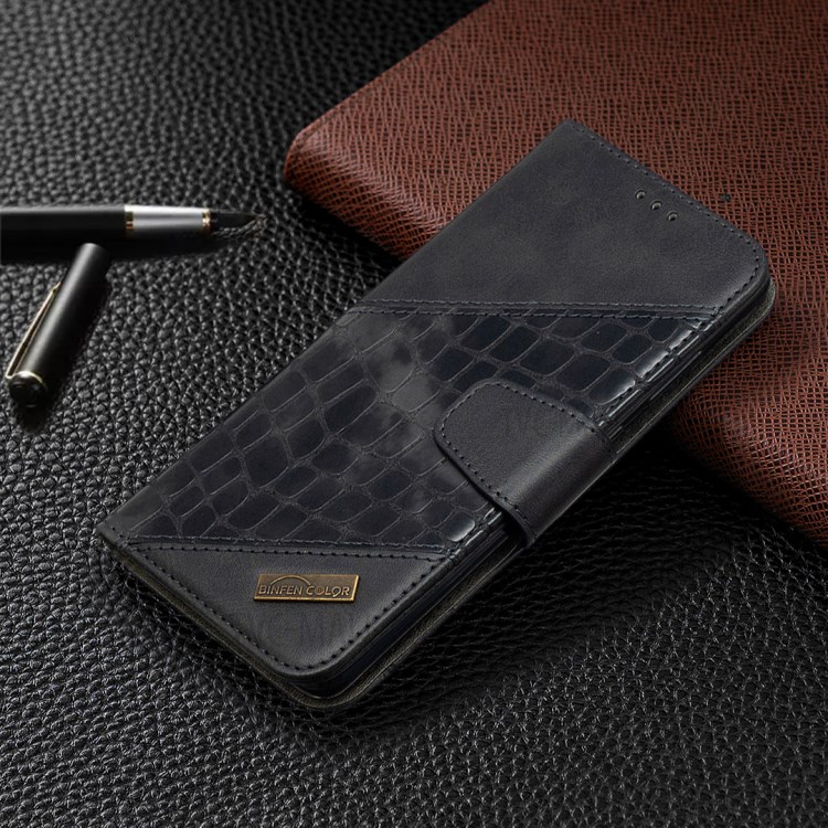 Crocodile Skin Assorted Color Leather Wallet Phone Cover for Samsung Galaxy S20 Plus - Black-7