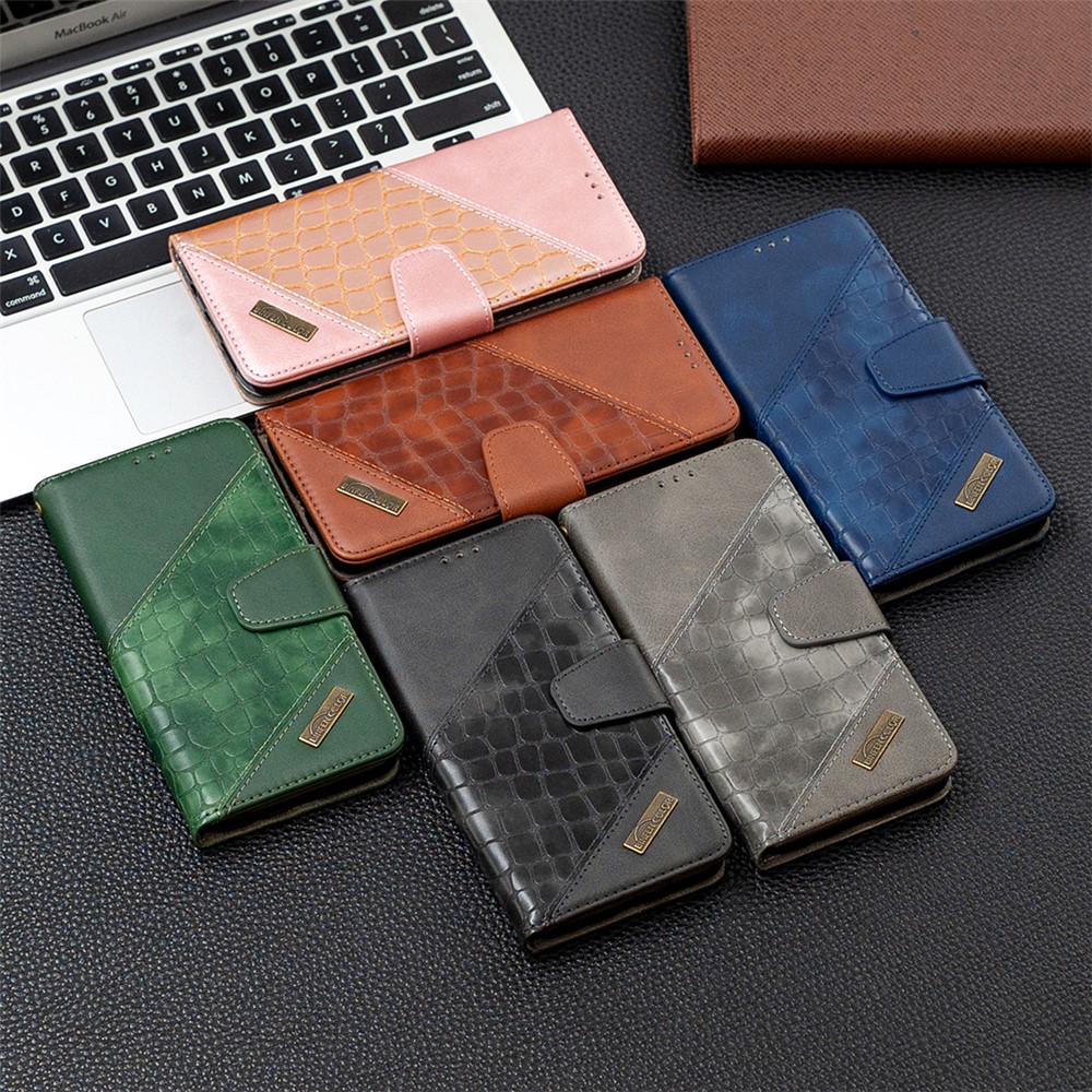 Crocodile Skin Assortid Color Cuir Wallet Téléphone Couverture Pour Samsung Galaxy A20e / Galaxy A10e - le Noir