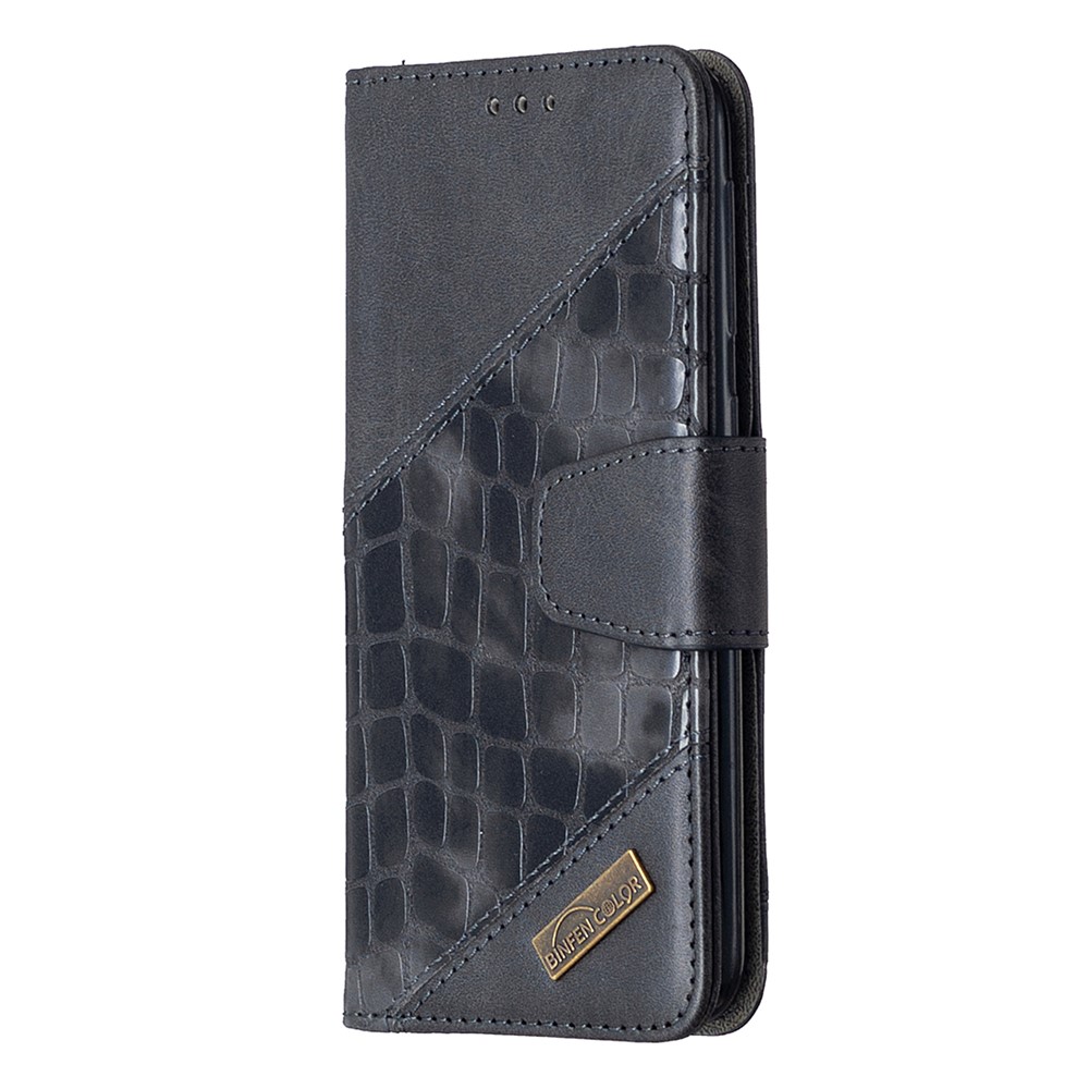 Crocodile Skin Assortid Color Cuir Wallet Téléphone Couverture Pour Samsung Galaxy A20e / Galaxy A10e - le Noir