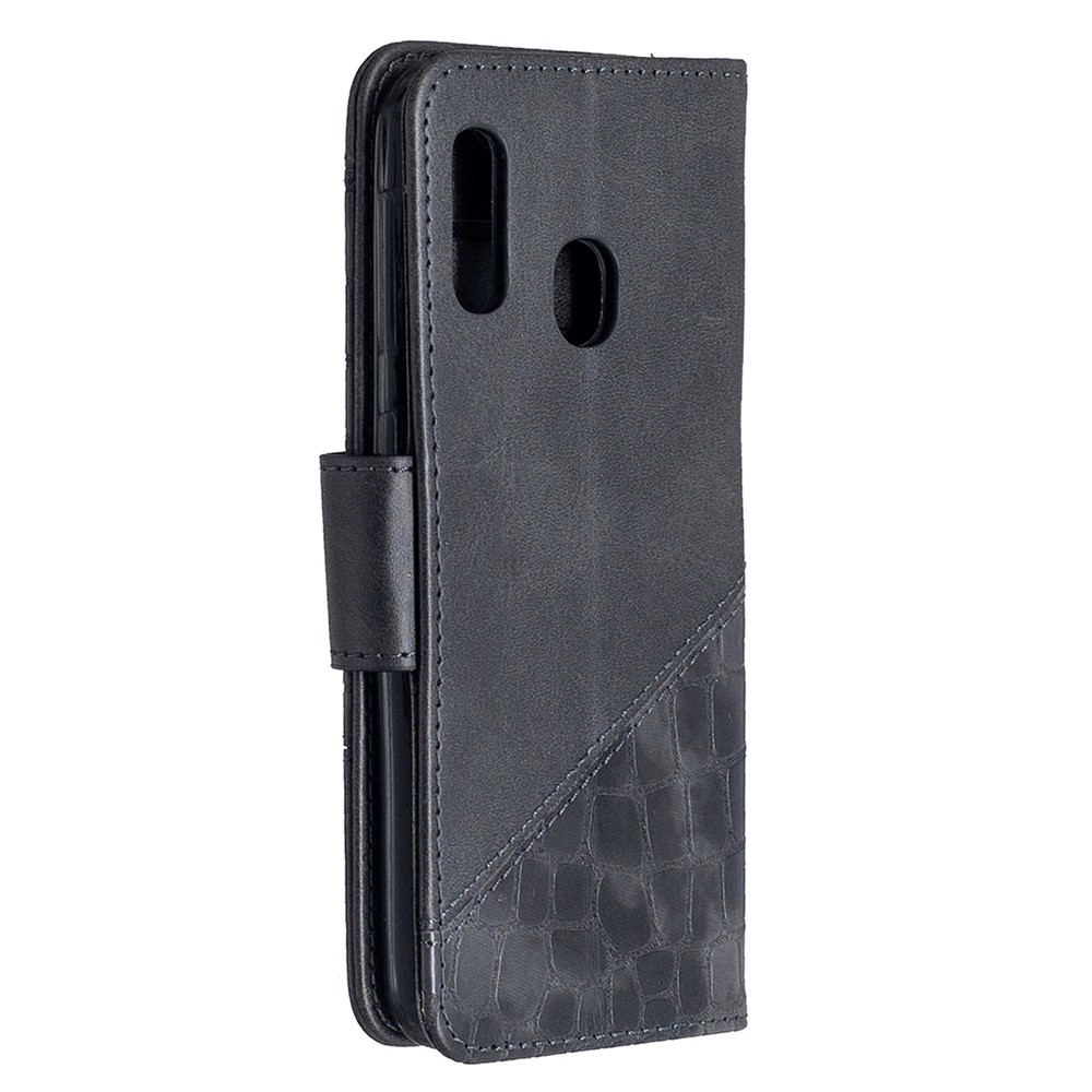 Crocodile Skin Assorted Color Leather Wallet Phone Cover for Samsung Galaxy A20e / Galaxy A10e - Black-3