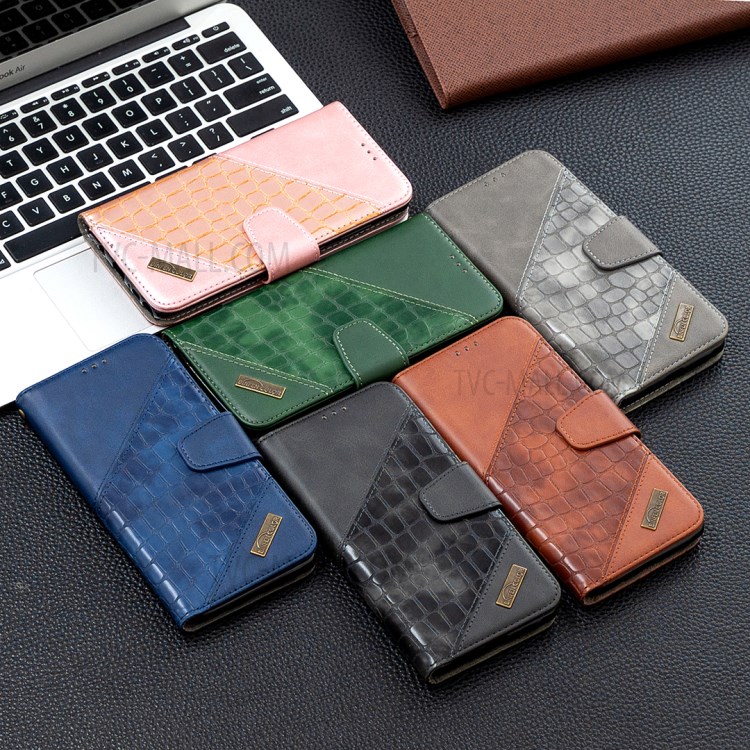 Crocodile Skin Assorted Color Leather Wallet Phone Cover for Samsung Galaxy A81 / Note 10 Lite - Black-10