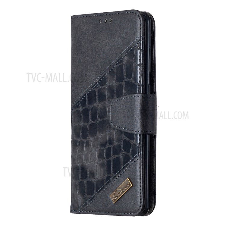 Crocodile Skin Assorted Color Leather Wallet Phone Cover for Samsung Galaxy A81 / Note 10 Lite - Black-2