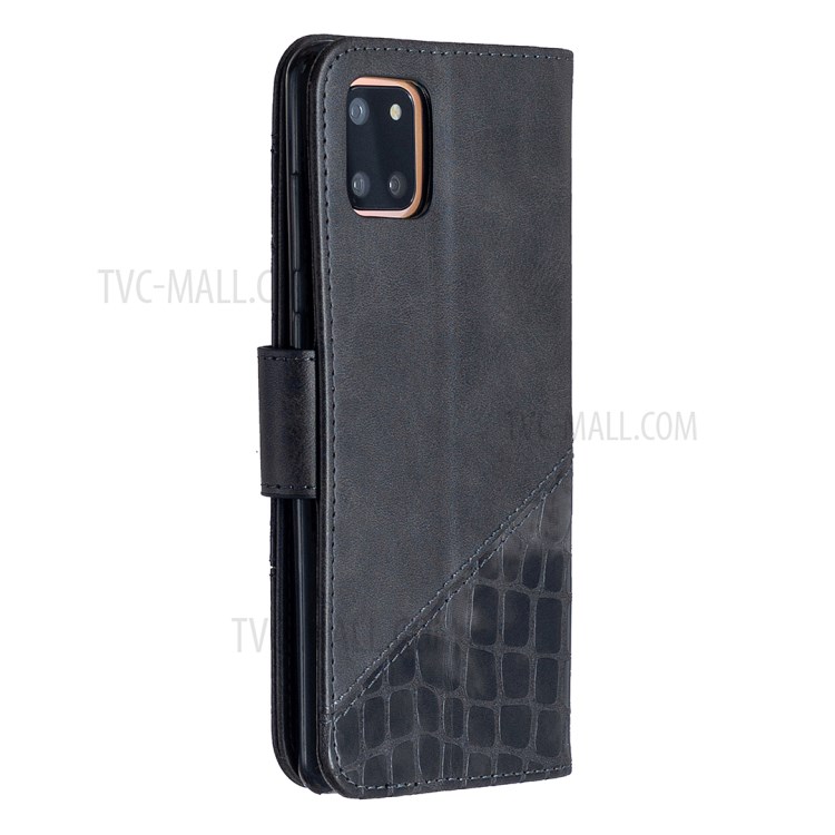 Crocodile Skin Assorted Color Leather Wallet Phone Cover for Samsung Galaxy A81 / Note 10 Lite - Black-3