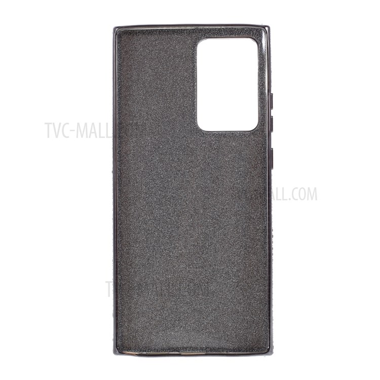 Glittery Powder with Metal Kickstand Electroplating TPU Cover for Samsung Galaxy Note20 Ultra/Note20 Ultra 5G - Black-5