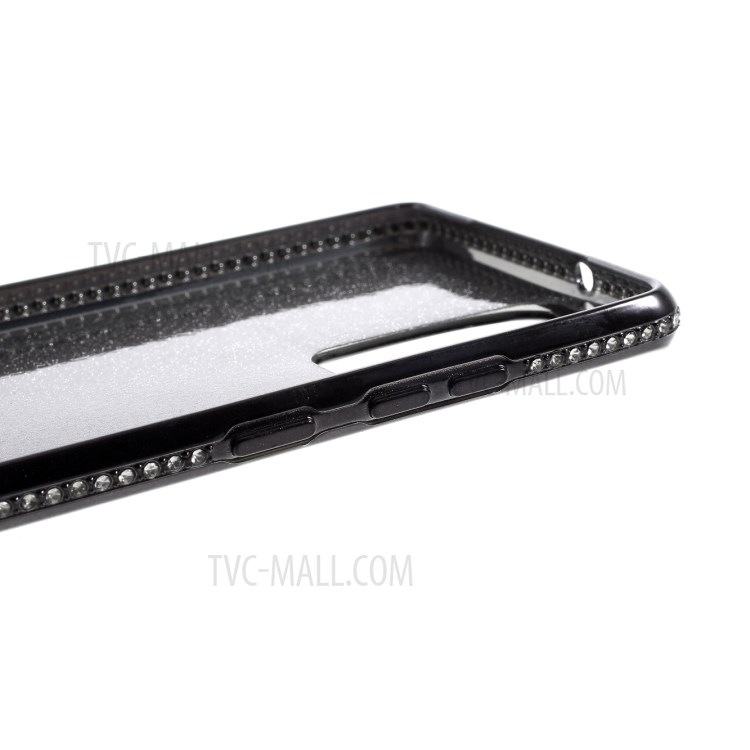 Glittery Powder Skin TPU Electroplating Cover with Metal Kickstand for Samsung Galaxy Note 20/Note 20 5G - Black-10
