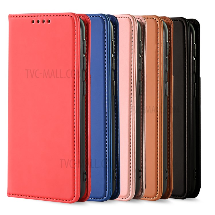 Auto-absorbed Liquid Silicone Feel Leather Wallet Case for Samsung Galaxy A10 - Black-14