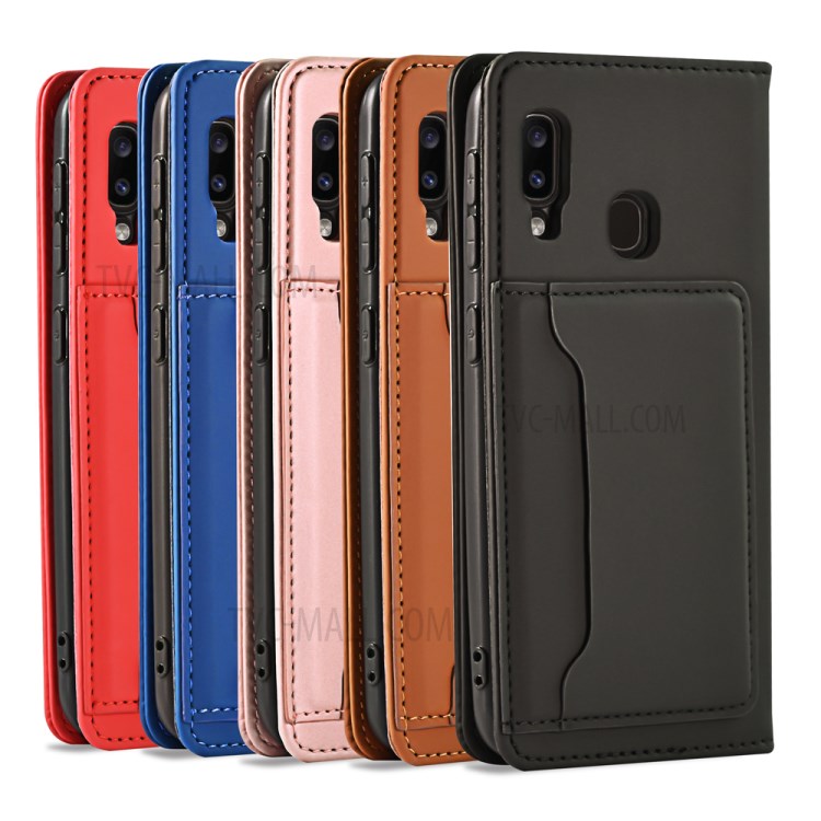 Liquid Silicone Touch Leather Auto-absorbed Mobile Phone Cover for Samsung Galaxy A20e - Black-14