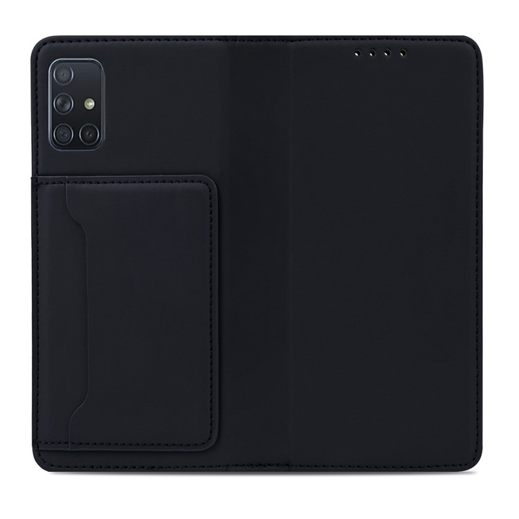 Auto-absorbed Liquid Silicone Feel Leather Phone Case for Samsung Galaxy A51 SM-A515 - Black-8