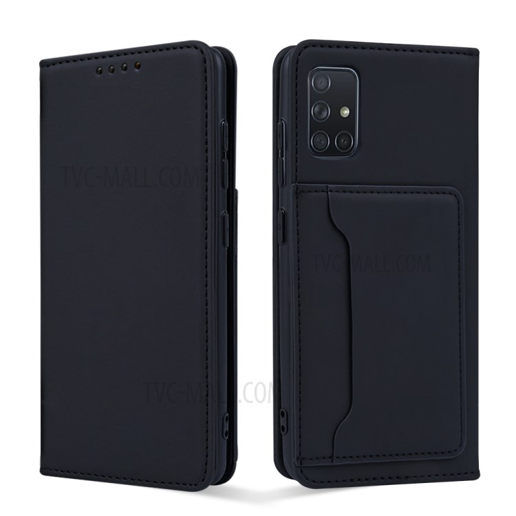 Liquid Silicone Touch Leather Auto-absorbed Cell Phone Shell for Samsung Galaxy A71 SM-A715 - Black-10