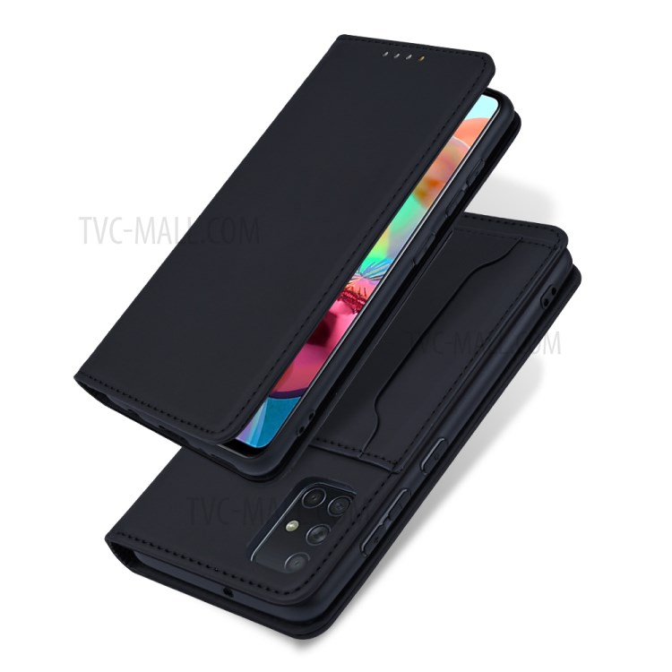 Liquid Silicone Touch Leather Auto-absorbed Cell Phone Shell for Samsung Galaxy A71 SM-A715 - Black-11