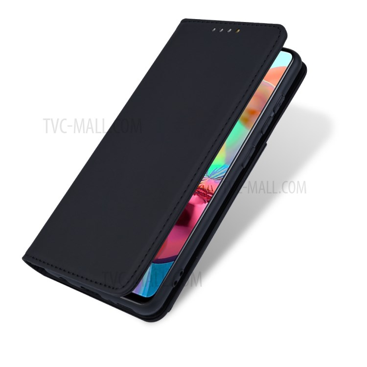 Liquid Silicone Touch Leather Auto-absorbed Cell Phone Shell for Samsung Galaxy A71 SM-A715 - Black-4
