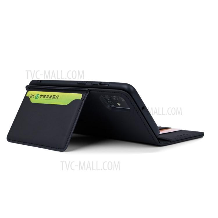 Liquid Silicone Touch Leather Auto-absorbed Cell Phone Shell for Samsung Galaxy A71 SM-A715 - Black-7