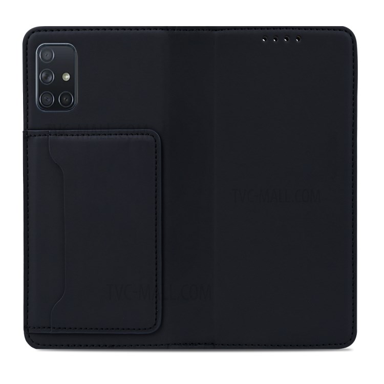 Liquid Silicone Touch Leather Auto-absorbed Cell Phone Shell for Samsung Galaxy A71 SM-A715 - Black-8