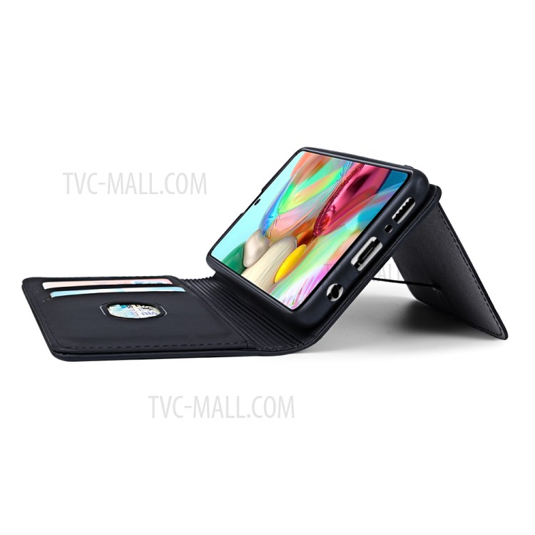Liquid Silicone Touch Leather Auto-absorbed Cell Phone Shell for Samsung Galaxy A71 SM-A715 - Black-9