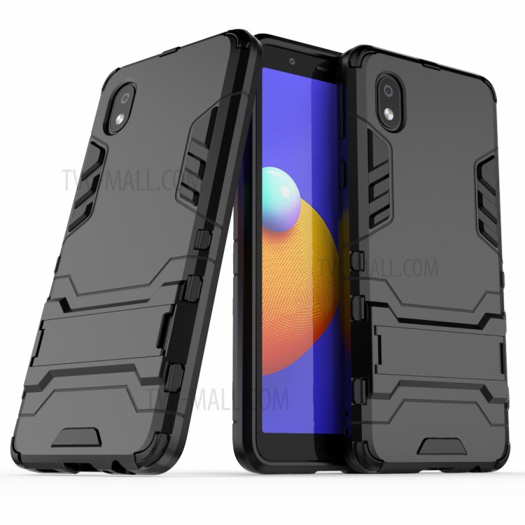 2 in 1 Kickstand PC + TPU Combo Phone Shell for Samsung Galaxy A01 Core - Black-1