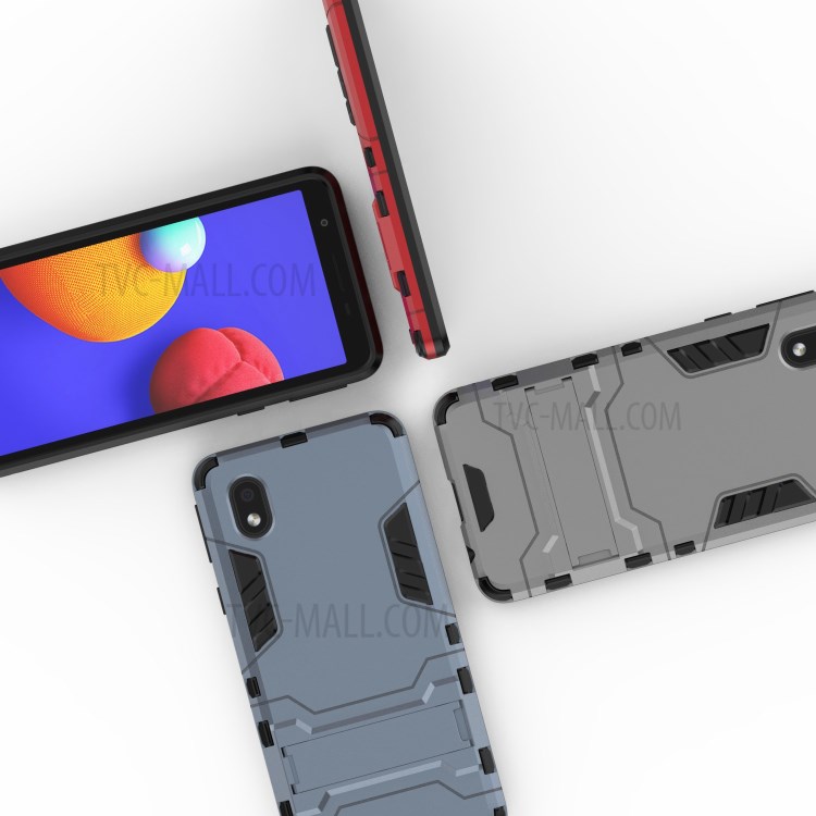2 in 1 Kickstand PC + TPU Combo Phone Shell for Samsung Galaxy A01 Core - Black-10