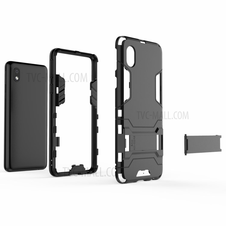 2 in 1 Kickstand PC + TPU Combo Phone Shell for Samsung Galaxy A01 Core - Black-4