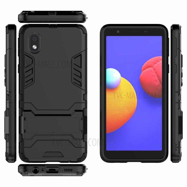 2 in 1 Kickstand PC + TPU Combo Phone Shell for Samsung Galaxy A01 Core - Black-7