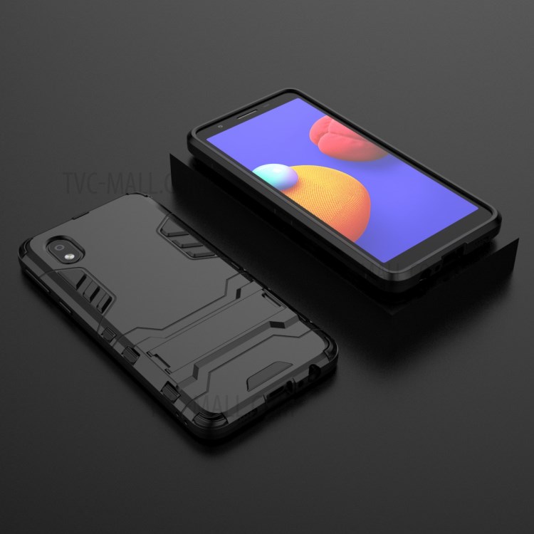 2 in 1 Kickstand PC + TPU Combo Phone Shell for Samsung Galaxy A01 Core - Black-9