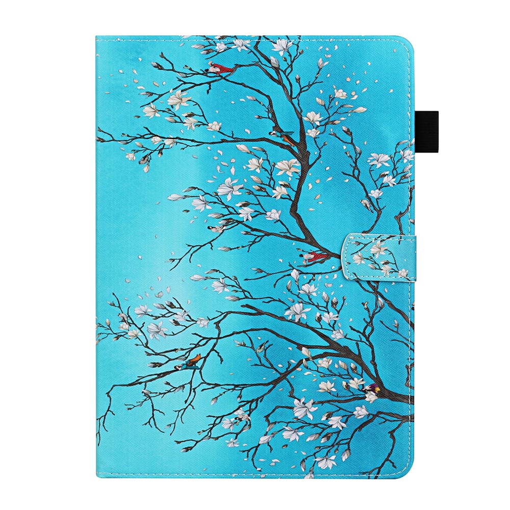 Motif Imprimer le Support de Carte en Cuir Shell de Tablette de Table Pour Samsung Galaxy Tab S7 T870 / T875 - Branche de Fleurs