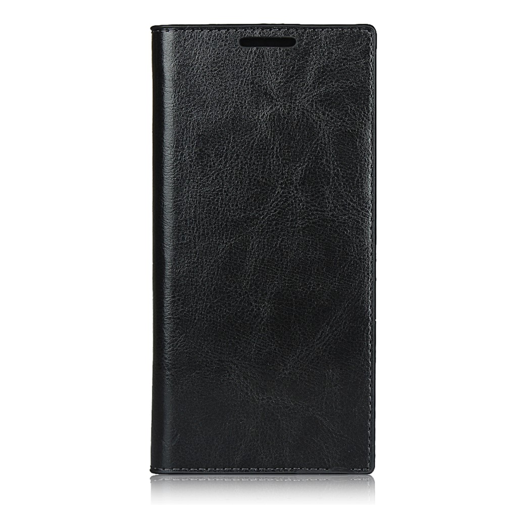 Crazy Horse Genuine Leather Wallet Cover Case for Samsung Galaxy Note20 Ultra/Note20 Ultra 5G - Black-2