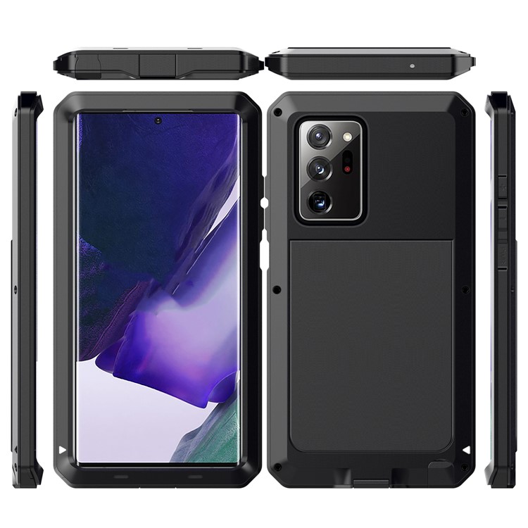 Tank Series Waterproof Dropproof Dustproof Silicone+Metal+Tempered Glass Hybrid Cover for Samsung Galaxy Note20 Ultra/Note20 Ultra 5G - Black-2