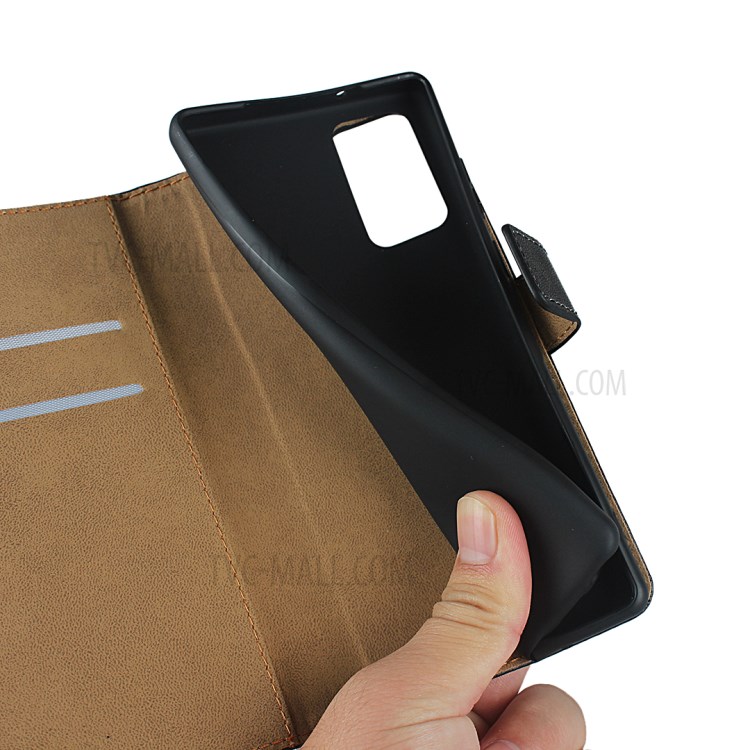 Genuine Leather Stand Wallet Protective Shell for Samsung Galaxy Note 20/Note 20 5G-10
