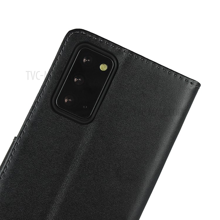 Genuine Leather Stand Wallet Protective Shell for Samsung Galaxy Note 20/Note 20 5G-9