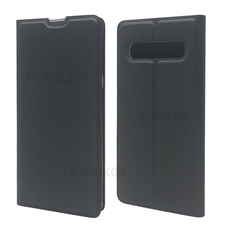 Magnetic Adsorption Stand Leather Card Holder Case for Samsung Galaxy S10 5G - Black-1