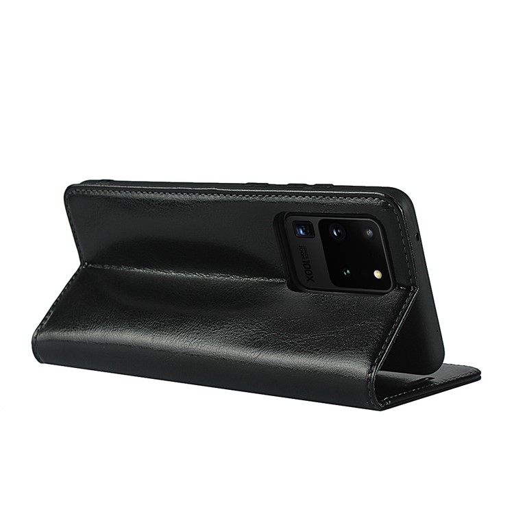 Crazy Horse Leather Wallet Stand Case for Samsung Galaxy S20 Ultra - Black-5