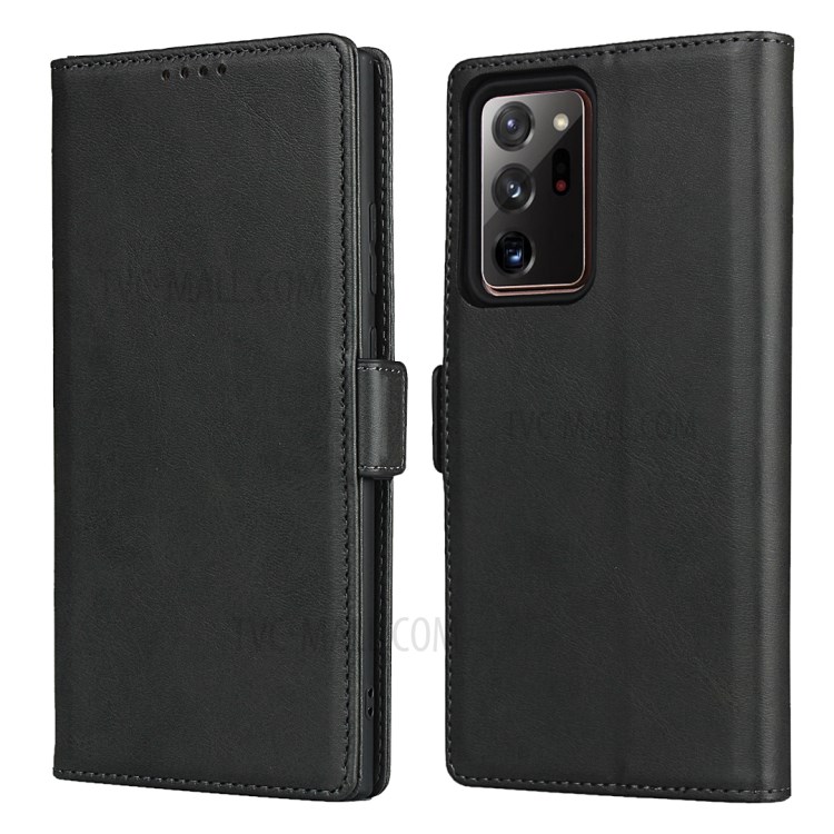 Double Magnetic Clasp Leather Wallet Case for Samsung Galaxy Note20 Ultra/Note20 Ultra 5G - Black-1