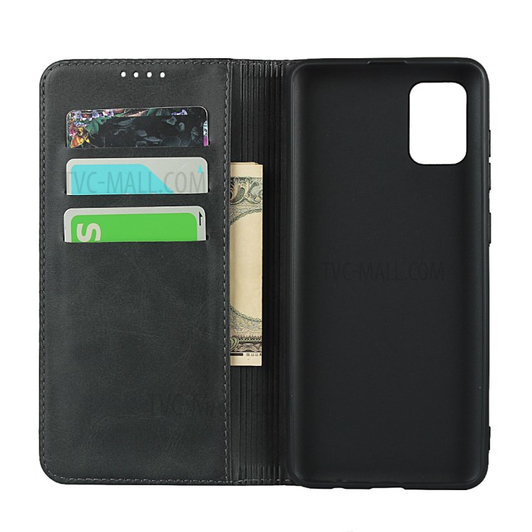 Auto-absorbed Wallet Leather Stand Case for Samsung Galaxy A31 - Black-4