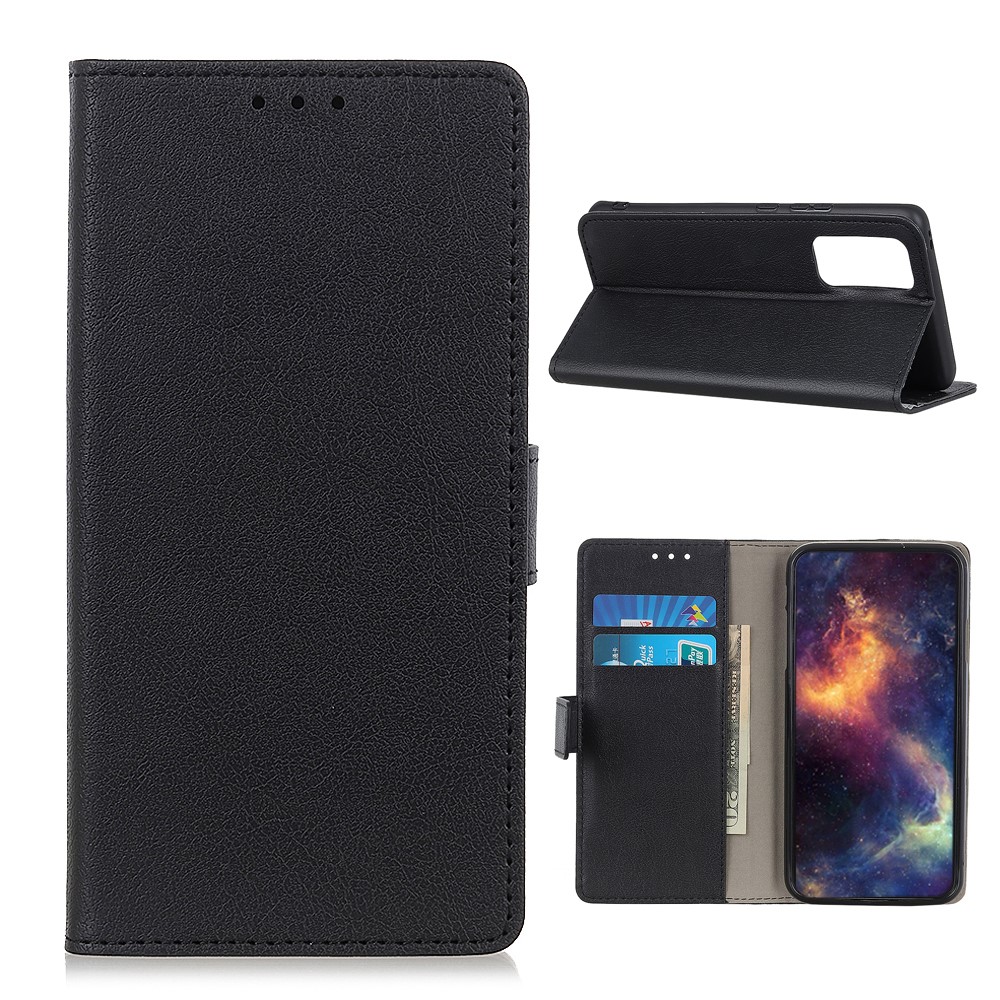 PU Leather Wallet Stand Cell Phone Shell for Samsung Galaxy S20 Fan Edition/S20 Lite - Black-1