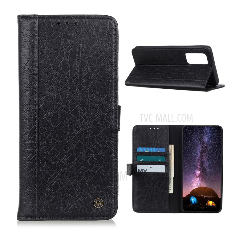 Rhino Skin with Wallet Stand PU Leather Shell for Samsung Galaxy S20 Fan Edition/S20 Lite - Black-1