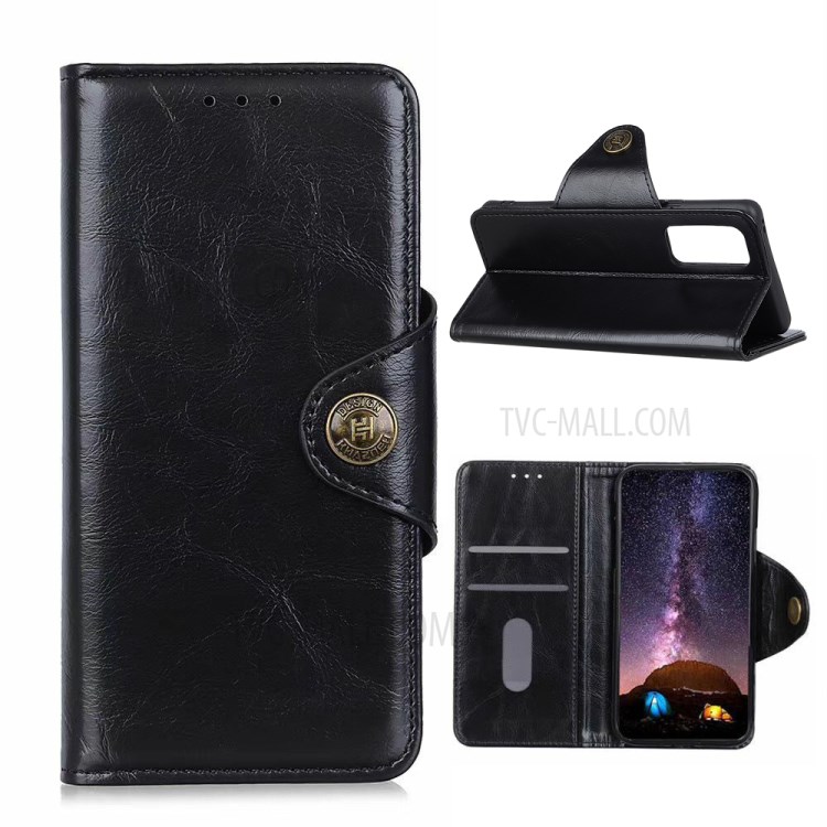 Leather with Wallet with Stand Cover for Samsung Galaxy S20 Fan Edition/S20 Lite - Black-1