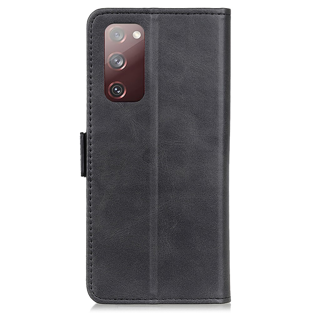 Magnetic Clasp Leather Shell for Samsung Galaxy S20 Fan Edition/S20 Lite - Black-6