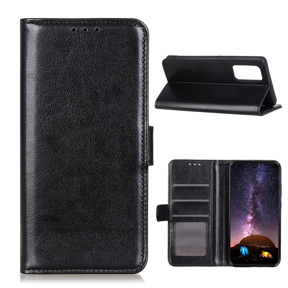 Crazy Horse Texture Leather Wallet Cell Phone Shell for Samsung Galaxy S20 Fan Edition/S20 Lite - Black-1