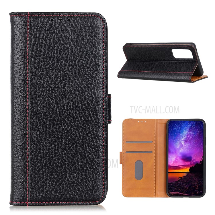 Litchi Texture Leather Wallet Case for Samsung Galaxy S20 Lite - Black-1