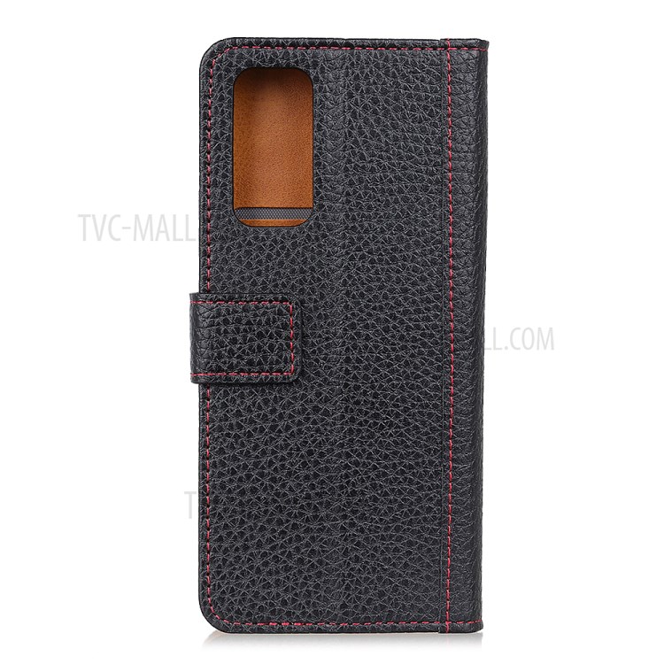 Litchi Texture Leather Wallet Case for Samsung Galaxy S20 Lite - Black-2